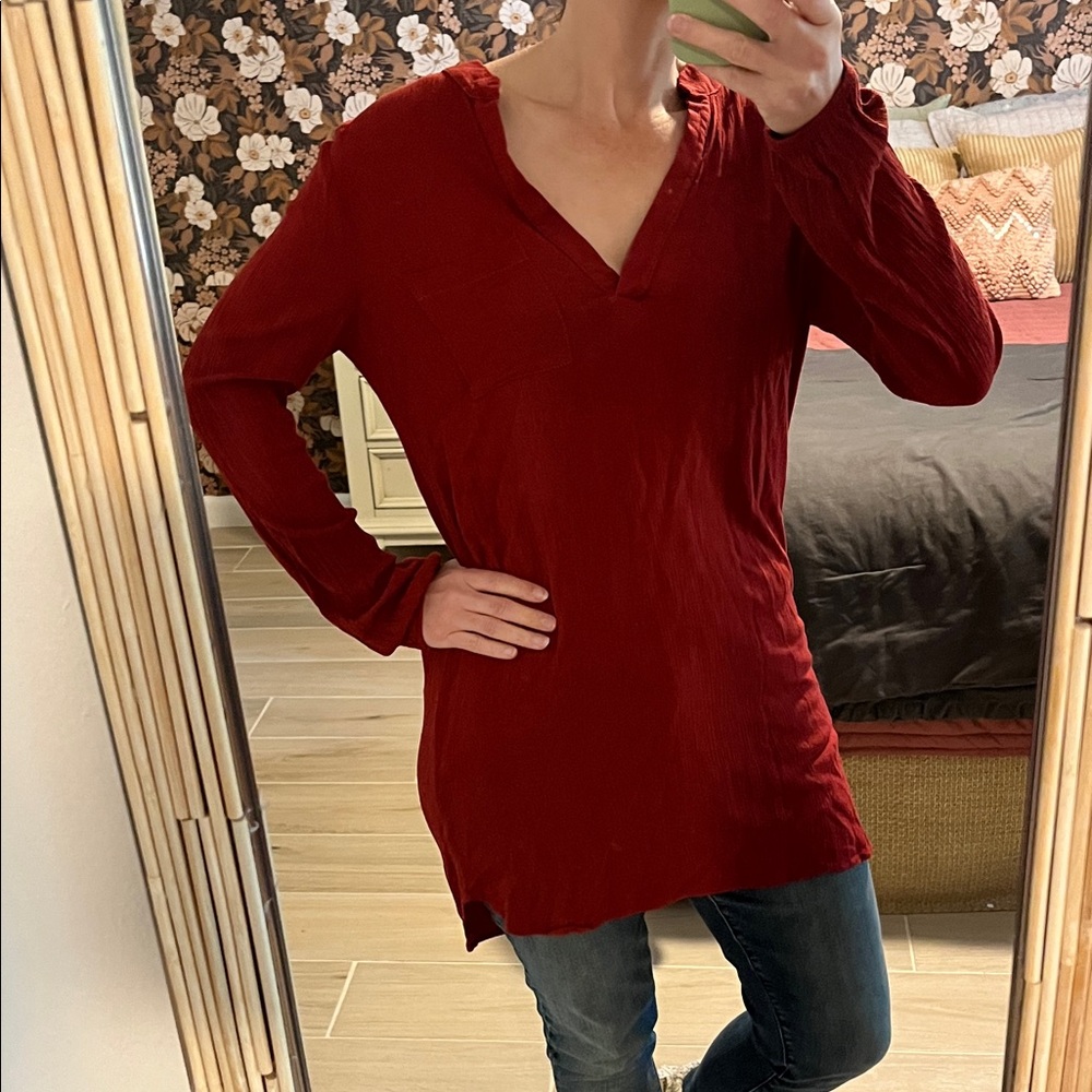 Charlotte Russe Deep Red Tunic Top